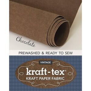 Kraft-tex Roll Vintage, Fabric Paper Vegan Leather NIP - Chocolate 18.5˝ x 29.5˝